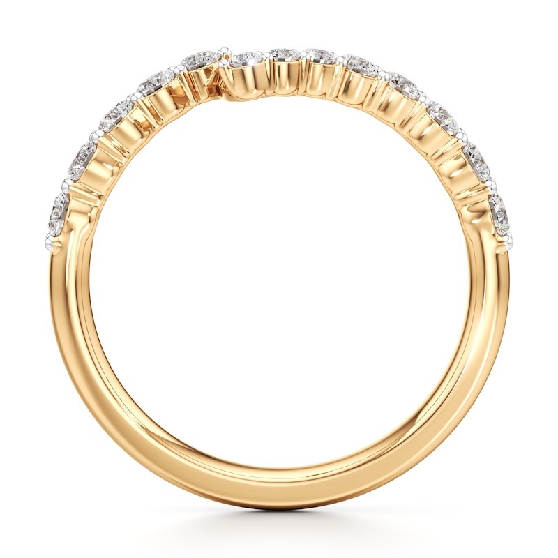 Main Image 2 of J'Lure Lab-Grown Diamond Contour Wedding Band 1/2 ct tw 18K Yellow Gold