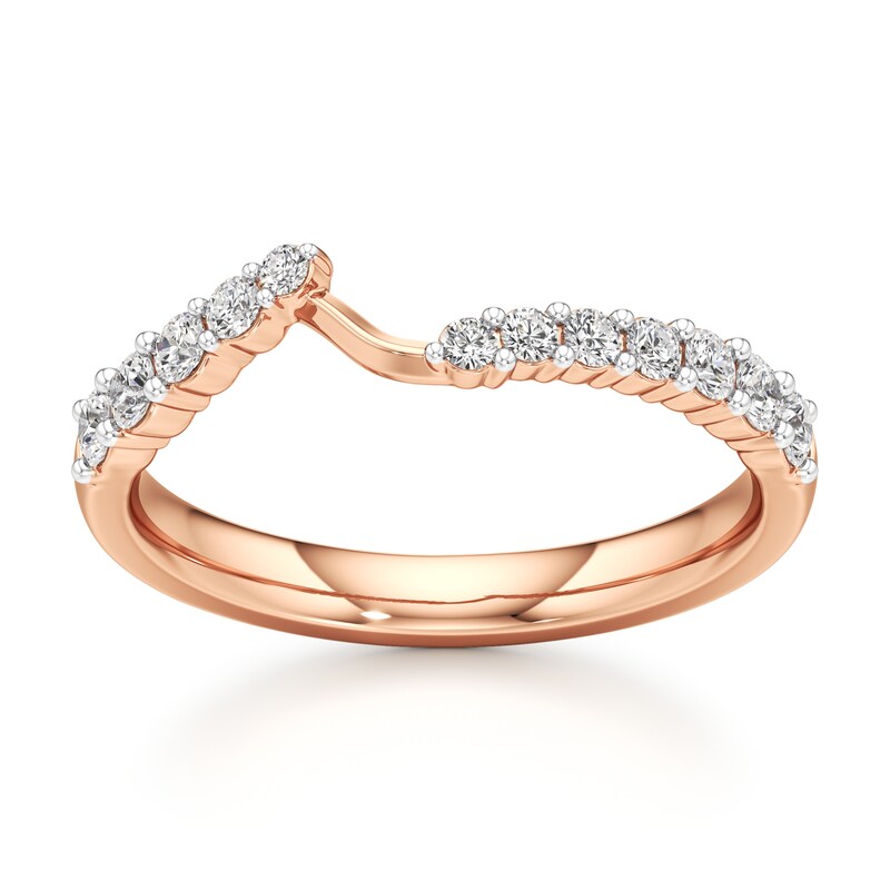 Main Image 1 of J'Lure Lab-Grown Diamond Contour Wedding Band 3/8 ct tw 18K Rose Gold