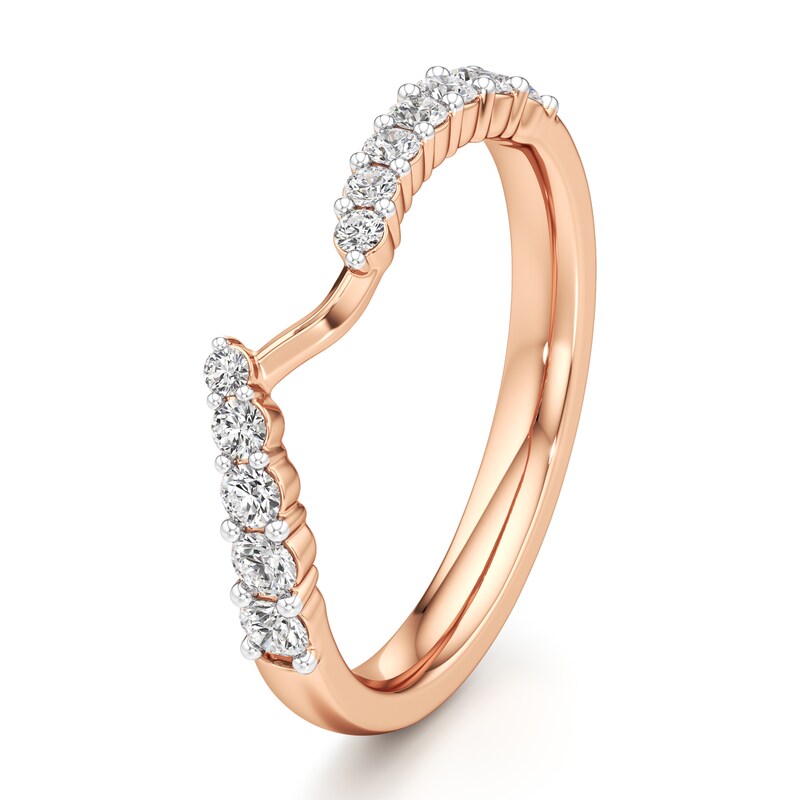 Main Image 4 of J'Lure Lab-Grown Diamond Contour Wedding Band 3/8 ct tw 18K Rose Gold