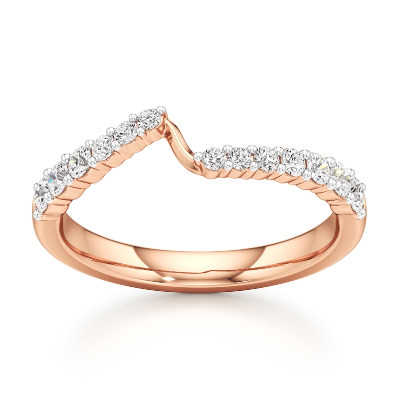 Main Image 1 of J'Lure Lab-Grown Diamond Contour Wedding Band 3/8 ct tw 18K Rose Gold