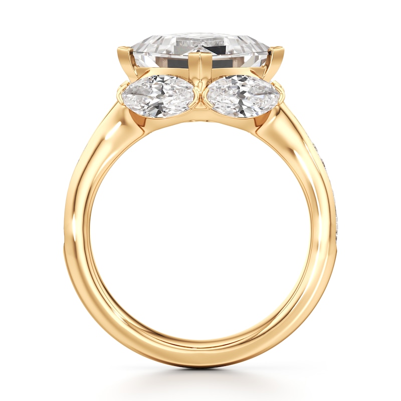 Main Image 2 of J'Lure Carre Step-Cut Lab-Created Diamond Engagement Ring 4-1/2 ct tw 18K Yellow Gold