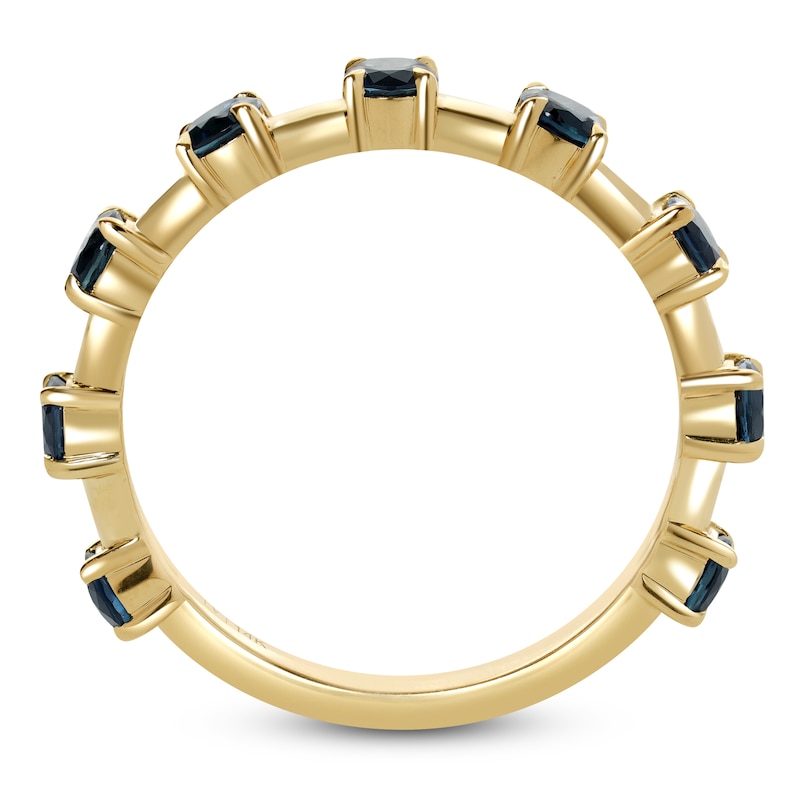 Main Image 3 of Natural Blue Sapphire Stackable Ring 14K Yellow Gold