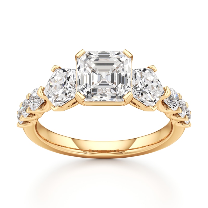 Main Image 1 of J'Lure Square-Emerald Step-Cut Lab-Grown Diamond Engagement Ring 3-1/2 ct tw 18K Yellow Gold