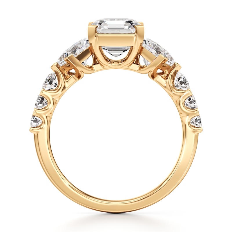 Main Image 2 of J'Lure Square-Emerald Step-Cut Lab-Grown Diamond Engagement Ring 3-1/2 ct tw 18K Yellow Gold