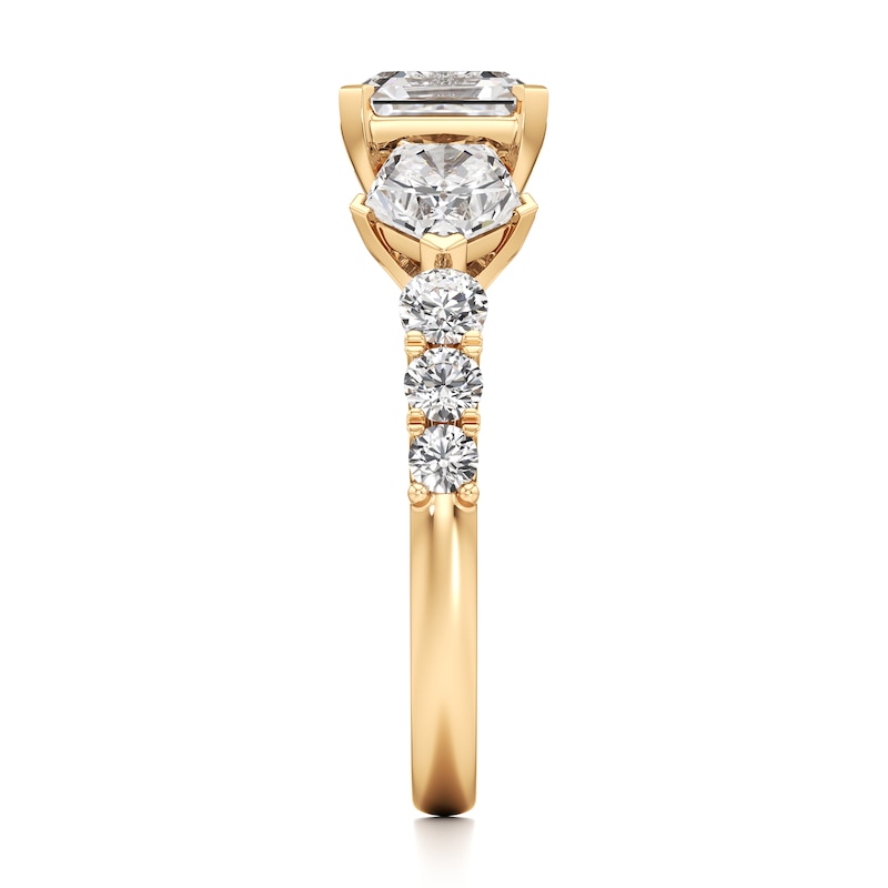 Main Image 3 of J'Lure Square-Emerald Step-Cut Lab-Grown Diamond Engagement Ring 3-1/2 ct tw 18K Yellow Gold
