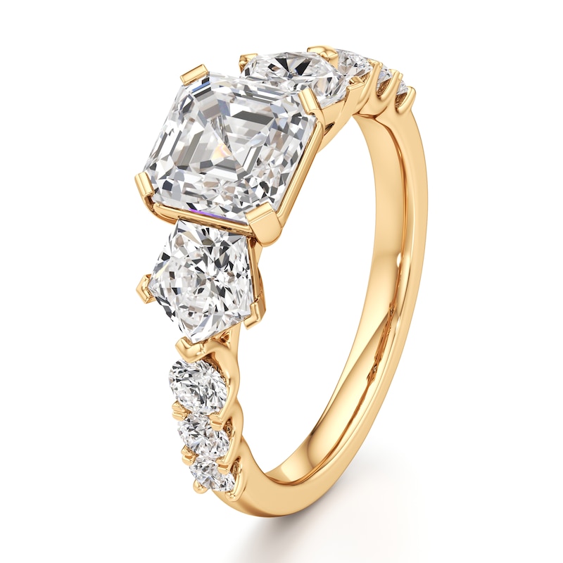 Main Image 4 of J'Lure Square-Emerald Step-Cut Lab-Grown Diamond Engagement Ring 3-1/2 ct tw 18K Yellow Gold