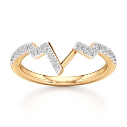 J'Lure Lab-Grown Diamond Angled Contour Wedding Band 1/4 ct tw 18K Yellow Gold