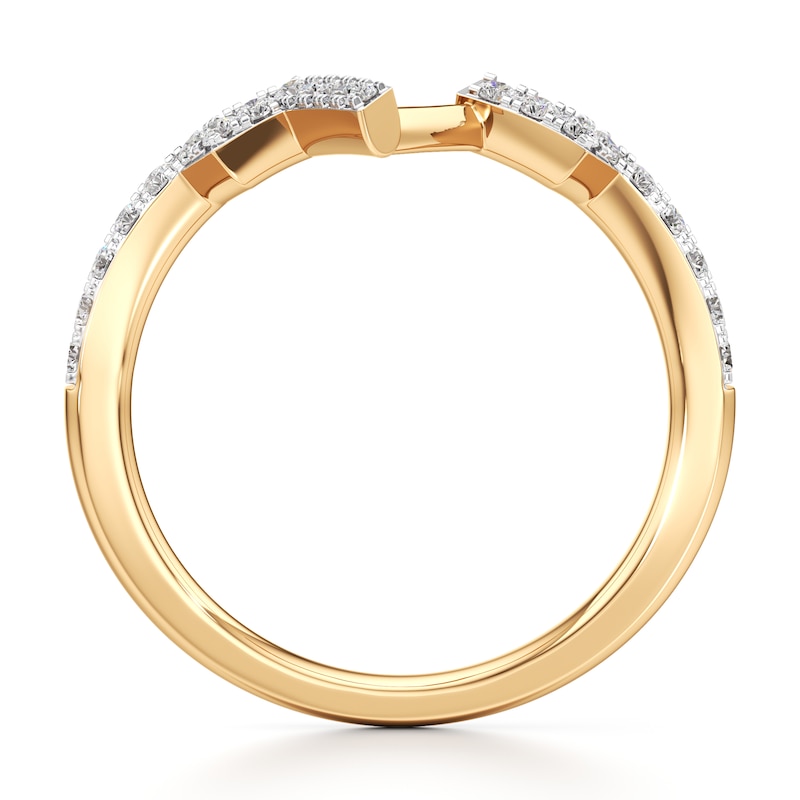 Main Image 2 of J'Lure Lab-Grown Diamond Angled Contour Wedding Band 1/4 ct tw 18K Yellow Gold