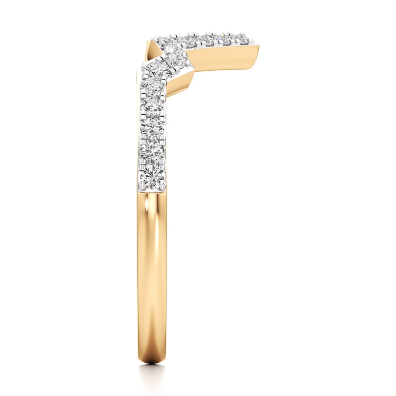 Main Image 3 of J'Lure Lab-Grown Diamond Angled Contour Wedding Band 1/4 ct tw 18K Yellow Gold