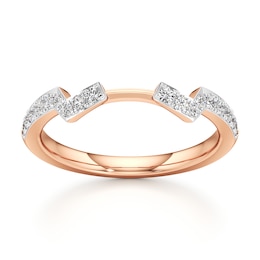 J'Lure Lab-Grown Diamond Angled Contour Wedding Band 1/4 ct tw 18K Rose Gold