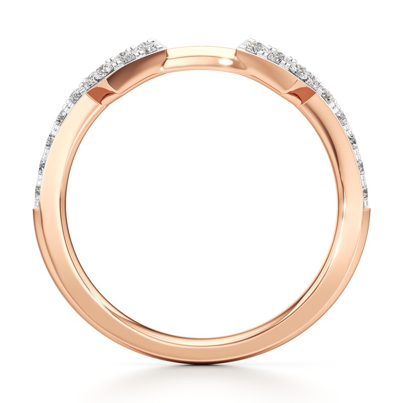 Main Image 2 of J'Lure Lab-Grown Diamond Angled Contour Wedding Band 1/4 ct tw 18K Rose Gold