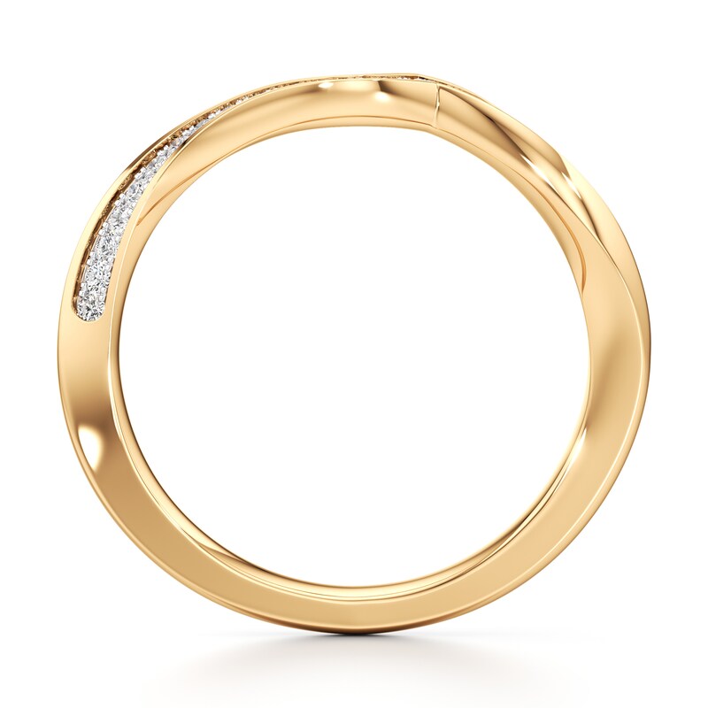 Main Image 2 of J'Lure Lab-Grown Diamond Contour Wedding Band 1/8 ct tw 18K Yellow Gold