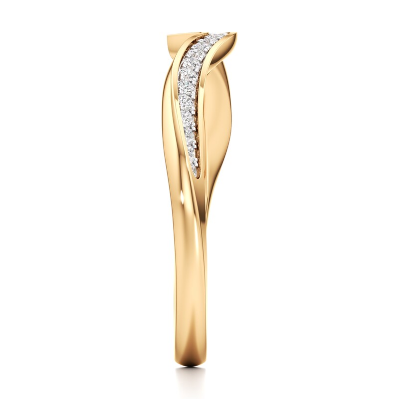 Main Image 3 of J'Lure Lab-Grown Diamond Contour Wedding Band 1/8 ct tw 18K Yellow Gold