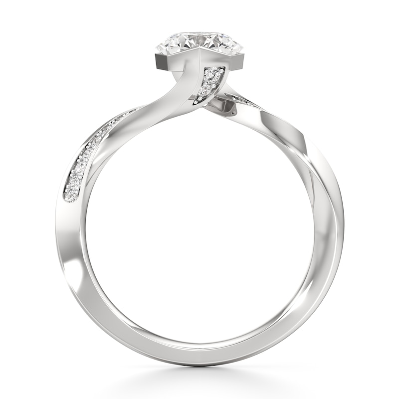 Main Image 2 of J'Lure Octagon Brilliant-Cut Lab-Grown Diamond Bypass Engagement Ring 1 ct tw 18K White Gold