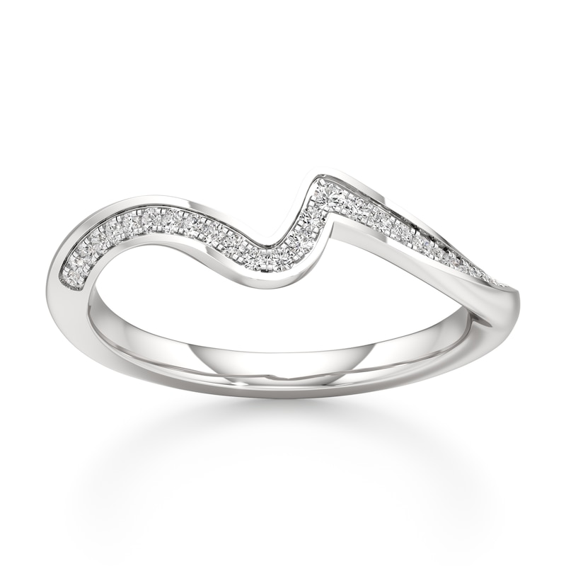 Main Image 1 of J'Lure Lab-Grown Diamond Contour Wedding Band 1/6 ct tw 18K White Gold