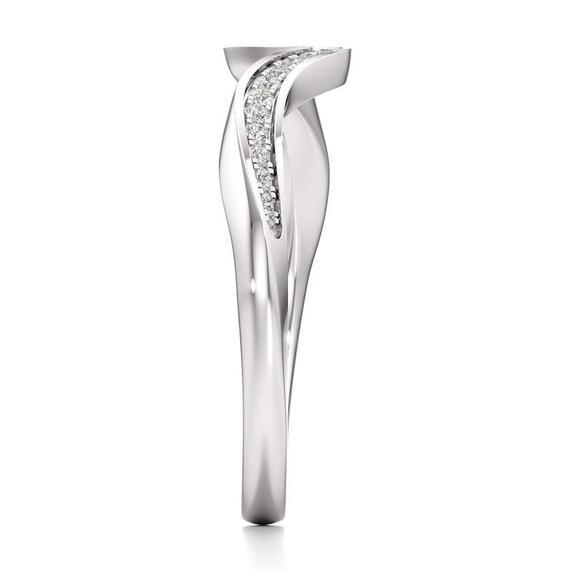 Main Image 3 of J'Lure Lab-Grown Diamond Contour Wedding Band 1/6 ct tw 18K White Gold