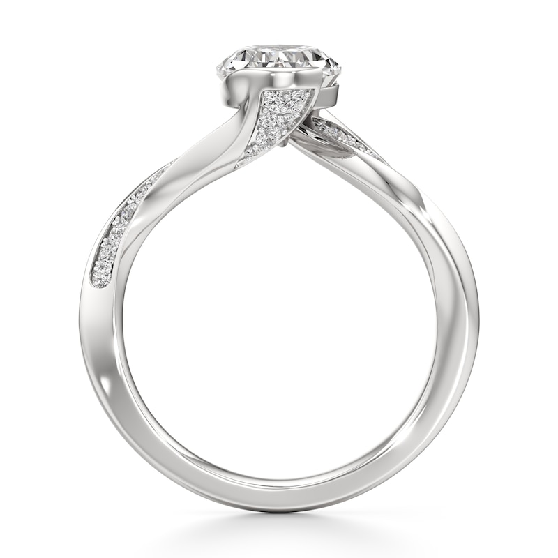 Main Image 2 of J'Lure Oval Step-Cut Lab-Grown Diamond Bypass Engagement Ring 2-1/5 ct tw 18K White Gold