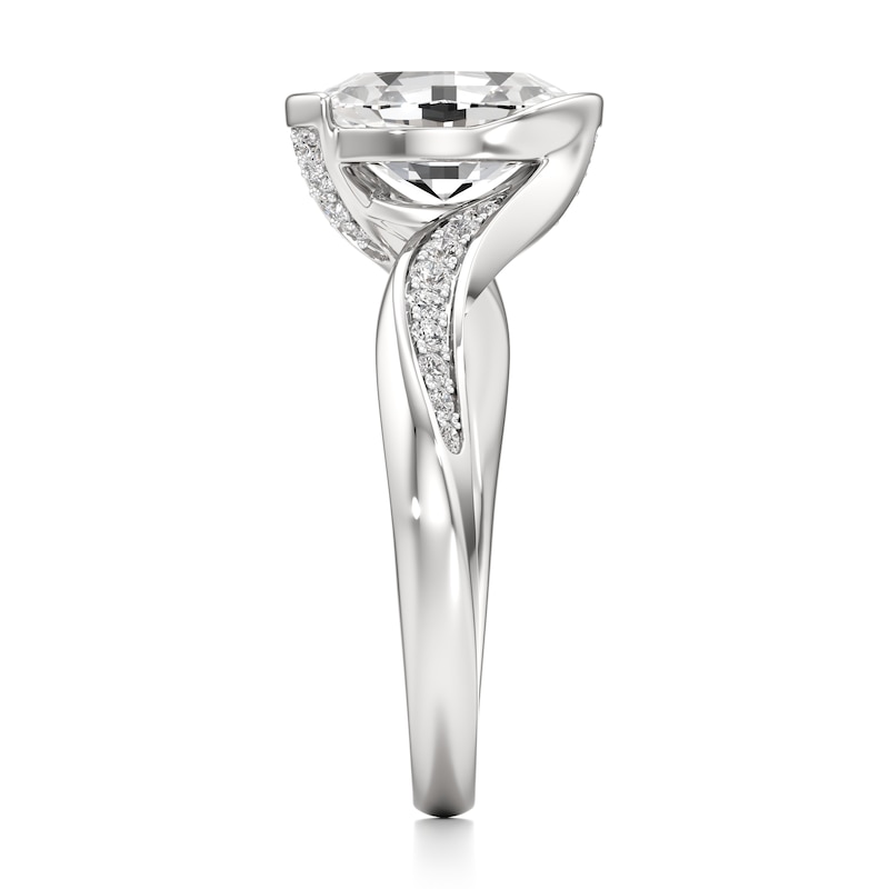 Main Image 3 of J'Lure Oval Step-Cut Lab-Grown Diamond Bypass Engagement Ring 2-1/5 ct tw 18K White Gold