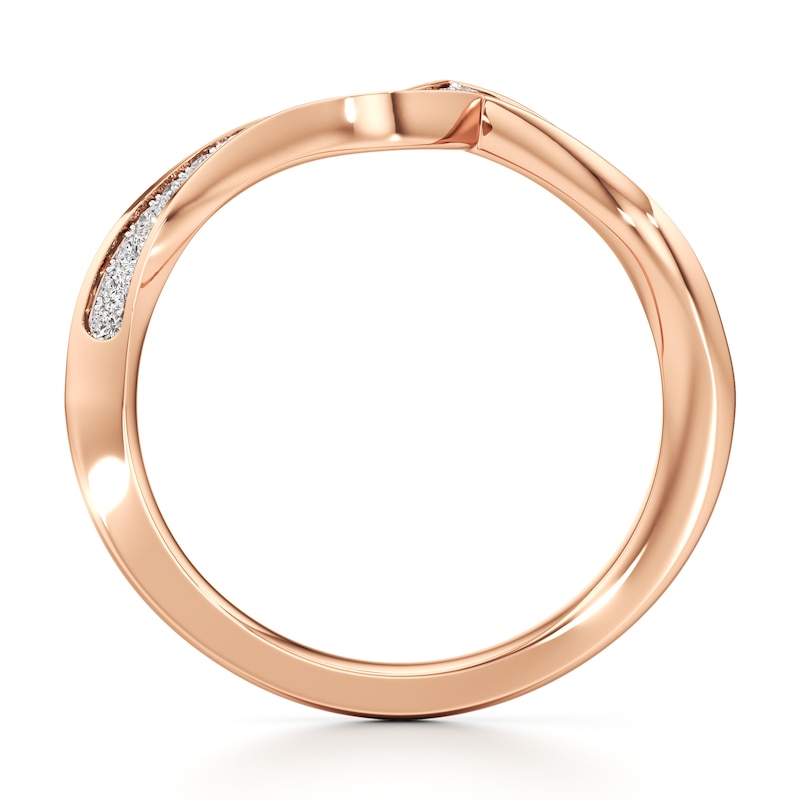 Main Image 2 of J'Lure Lab-Grown Diamond Contour Wedding Band 1/6 ct tw 18K Rose Gold