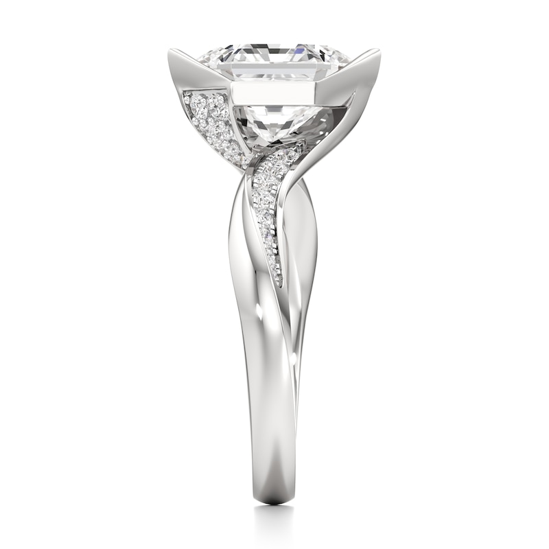 Main Image 3 of J'Lure Hexagon Brilliant-Cut Lab-Grown Diamond Bypass Engagement Ring 3-1/4 ct tw 18K White Gold