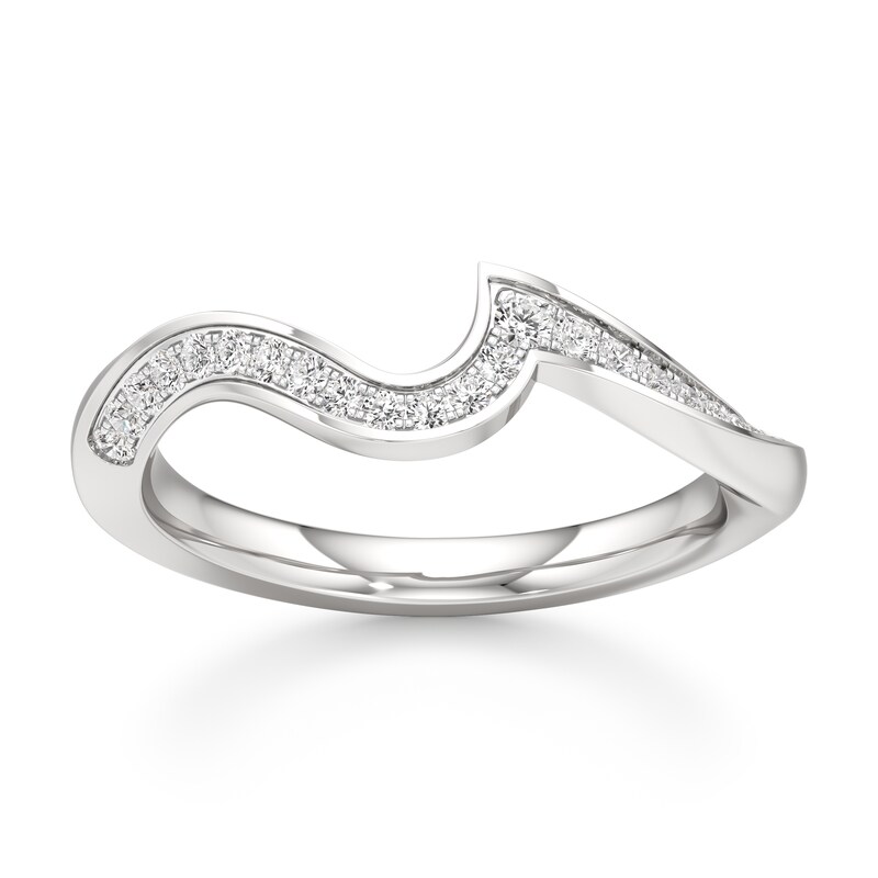 Main Image 1 of J'Lure Lab-Created Diamond Contour Wedding Band 1/5 ct tw 18K White Gold