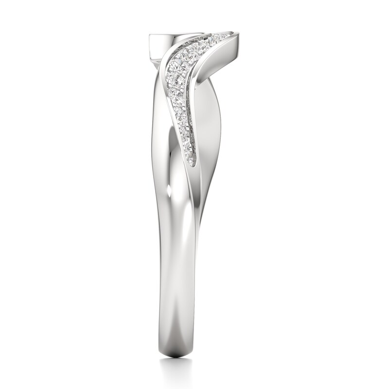Main Image 3 of J'Lure Lab-Created Diamond Contour Wedding Band 1/5 ct tw 18K White Gold