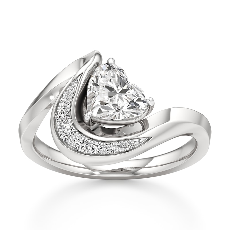 Main Image 1 of J'Lure Heart Brilliant-Cut Lab-Grown Diamond Engagement Ring 1 ct tw 18K White Gold