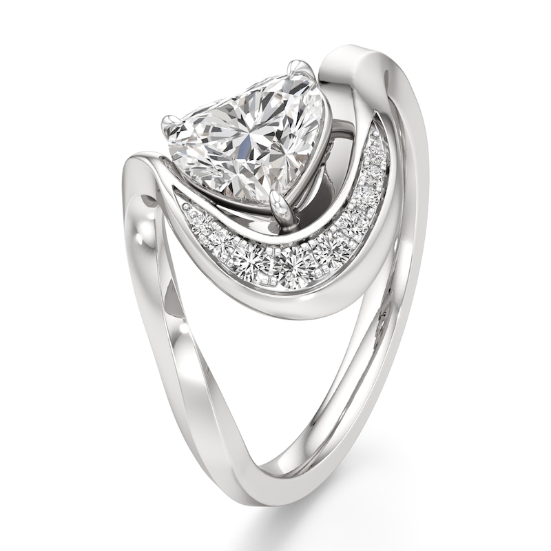 Main Image 4 of J'Lure Heart Brilliant-Cut Lab-Grown Diamond Engagement Ring 1 ct tw 18K White Gold