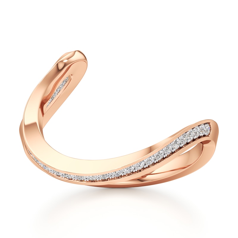 Main Image 1 of J'Lure Lab-Grown Diamond Contour Wedding Band 1/6 ct tw 18K Rose Gold