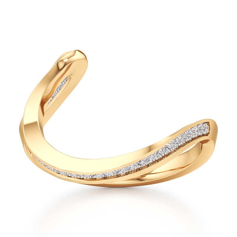 Main Image 1 of J'Lure Lab-Grown Diamond Contour Wedding Band 1/6 ct tw 18K Yellow Gold