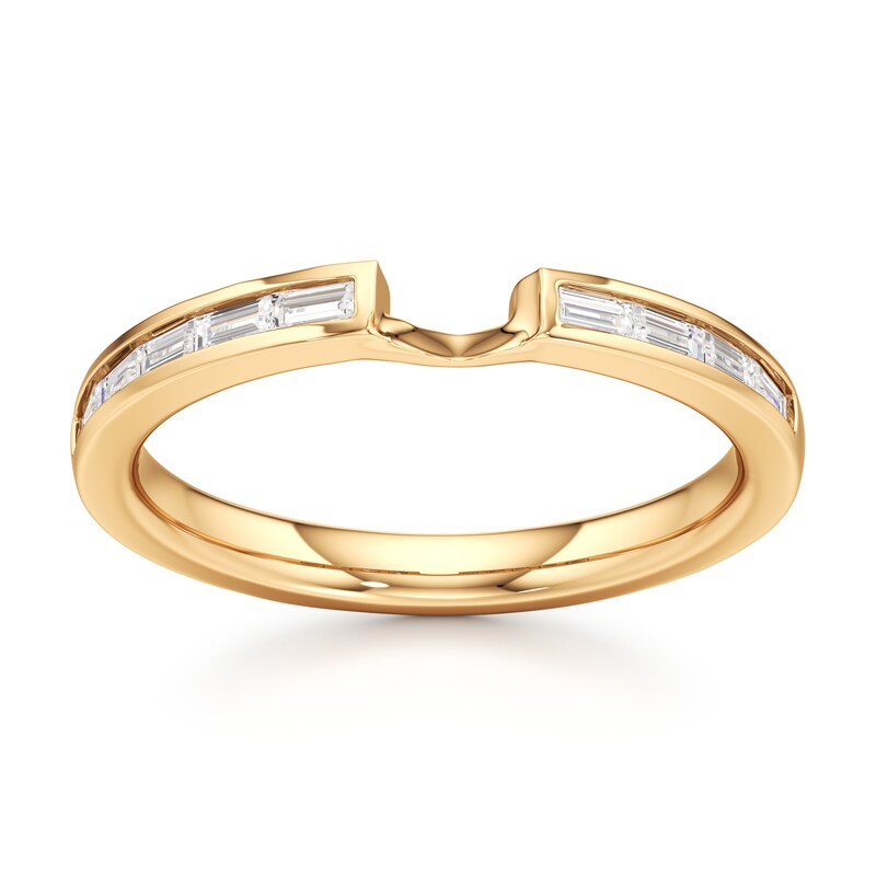 Main Image 1 of J'Lure Baguette-Cut Lab-Grown Diamond Contour Wedding Band 3/8 ct tw 18K Yellow Gold