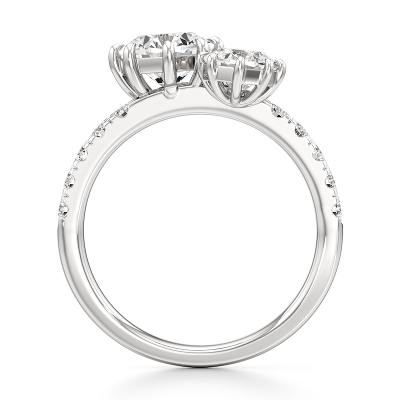 Main Image 2 of J'Lure Octagon Brilliant-Cut Two-Stone Lab-Grown Diamond Engagement Ring 1-7/8 ct tw 18K White Gold