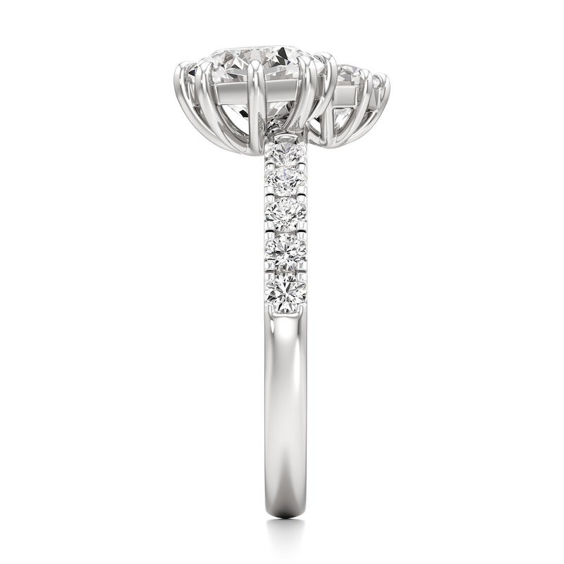 Main Image 3 of J'Lure Octagon Brilliant-Cut Two-Stone Lab-Grown Diamond Engagement Ring 1-7/8 ct tw 18K White Gold