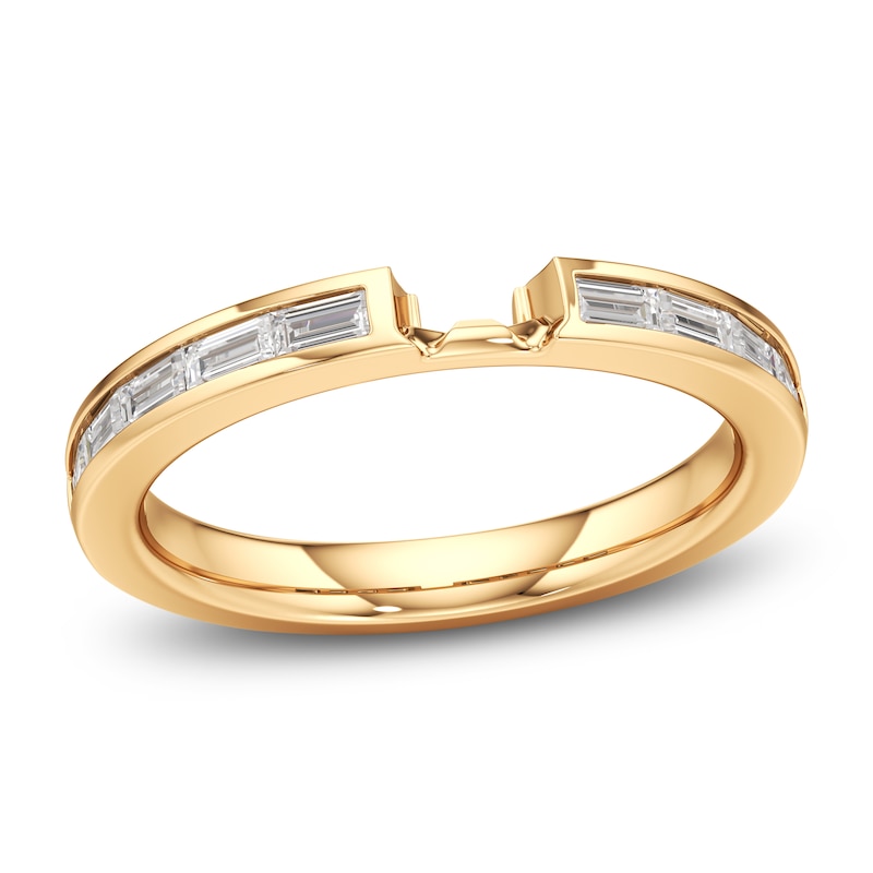 Main Image 1 of J'Lure Baguette-Cut Lab-Grown Diamond Contour Wedding Band 3/8 ct tw 18K Yellow Gold