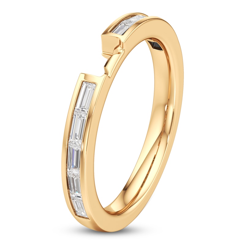 Main Image 4 of J'Lure Baguette-Cut Lab-Grown Diamond Contour Wedding Band 3/8 ct tw 18K Yellow Gold
