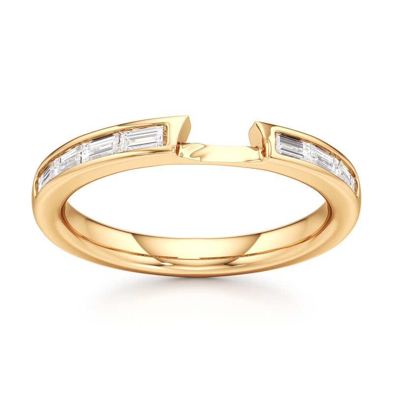 Main Image 1 of J'Lure Baguette-Cut Lab-Grown Diamond Contour Wedding Band 1/3 ct tw 18K Yellow Gold