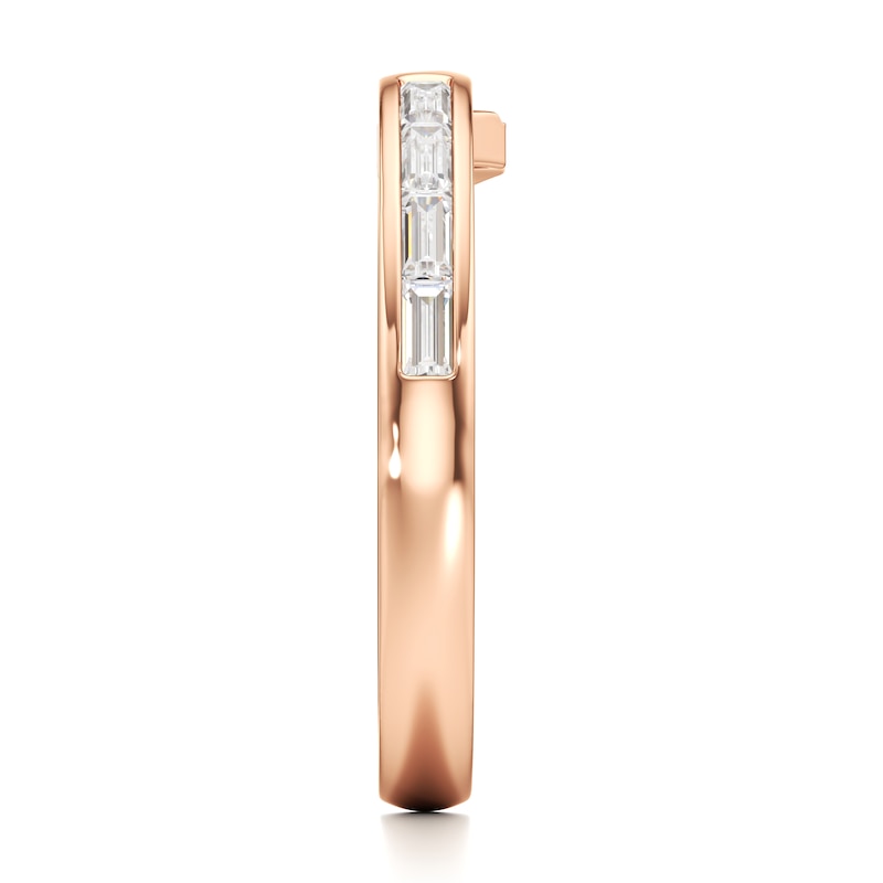 Main Image 3 of J'Lure Baguette-Cut Lab-Grown Diamond Contour Wedding Band 1/3 ct tw 18K Rose Gold