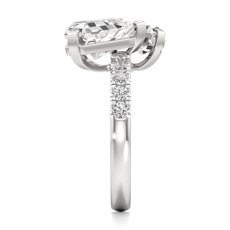 Main Image 3 of J'Lure Shield Step-Cut Two-Stone Lab-Grown Diamond Engagement Ring 4-5/8 ct tw 18K White Gold