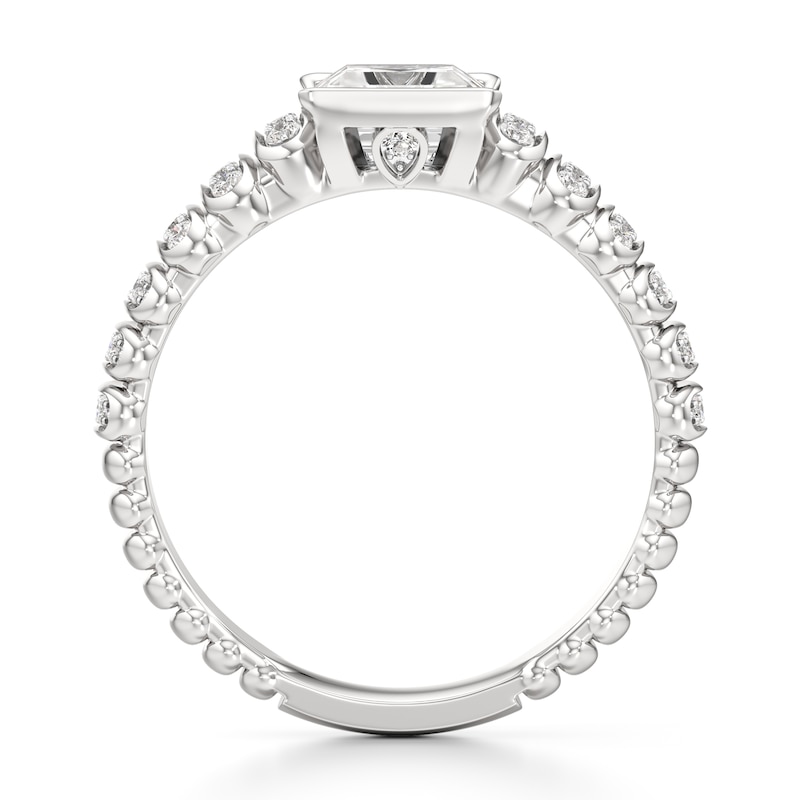 Main Image 2 of J'Lure Carre Step-Cut Lab-Created Diamond Engagement Ring 1-1/6 ct tw 18K White Gold