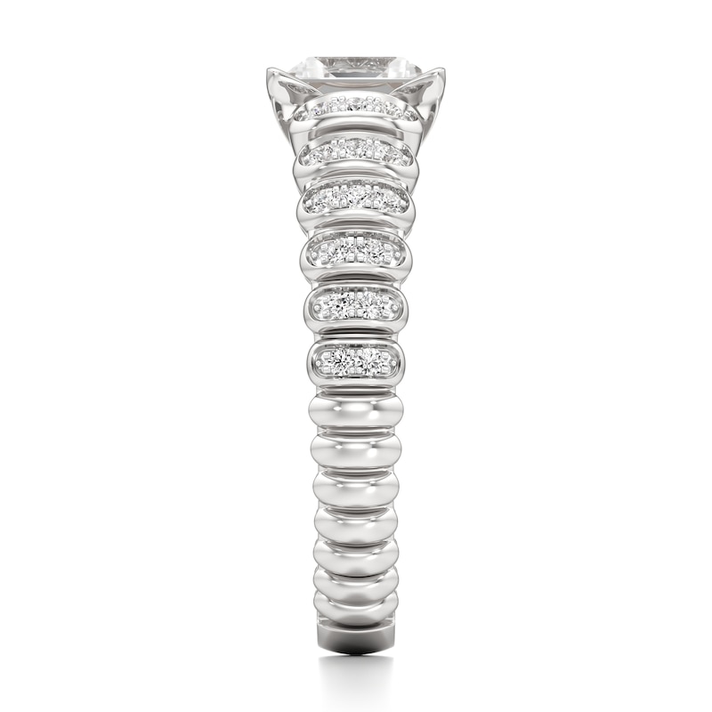 Main Image 3 of J'Lure Carre Step-Cut Lab-Created Diamond Engagement Ring 1-1/6 ct tw 18K White Gold