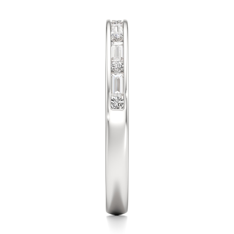 Main Image 3 of J'Lure Baguette & Round-Cut Lab-Grown Diamond Wedding Band 1/3 ct tw 18K White Gold