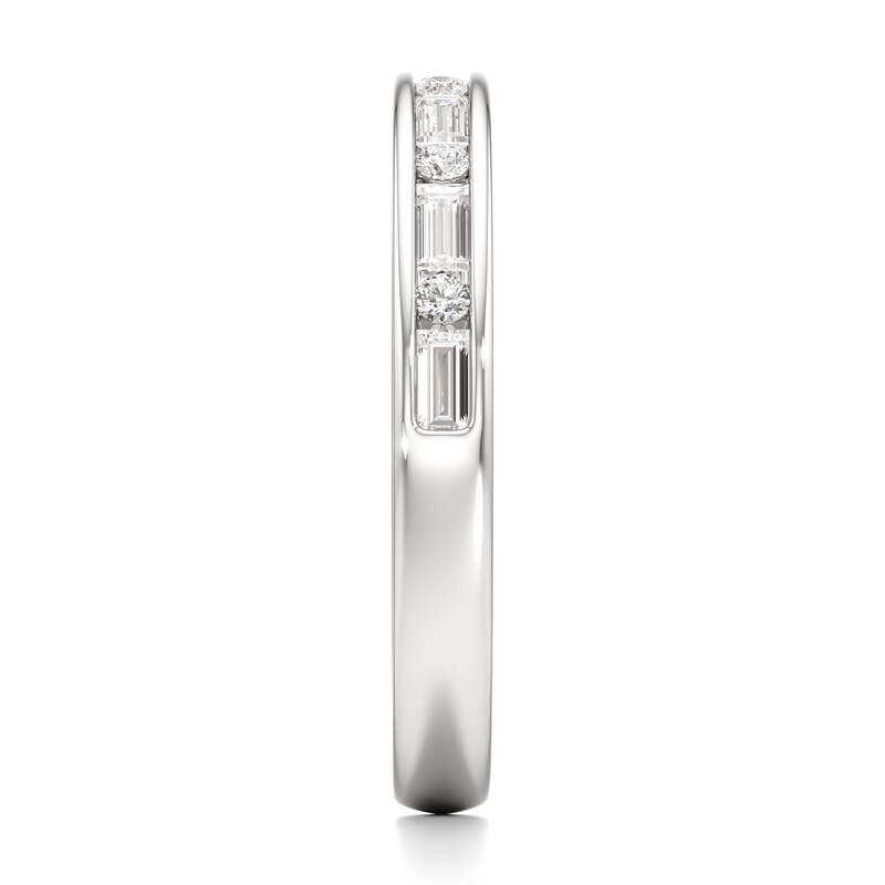 Main Image 3 of J'Lure Baguette & Round-Cut Lab-Grown Diamond Wedding Band 3/8 ct tw 18K White Gold