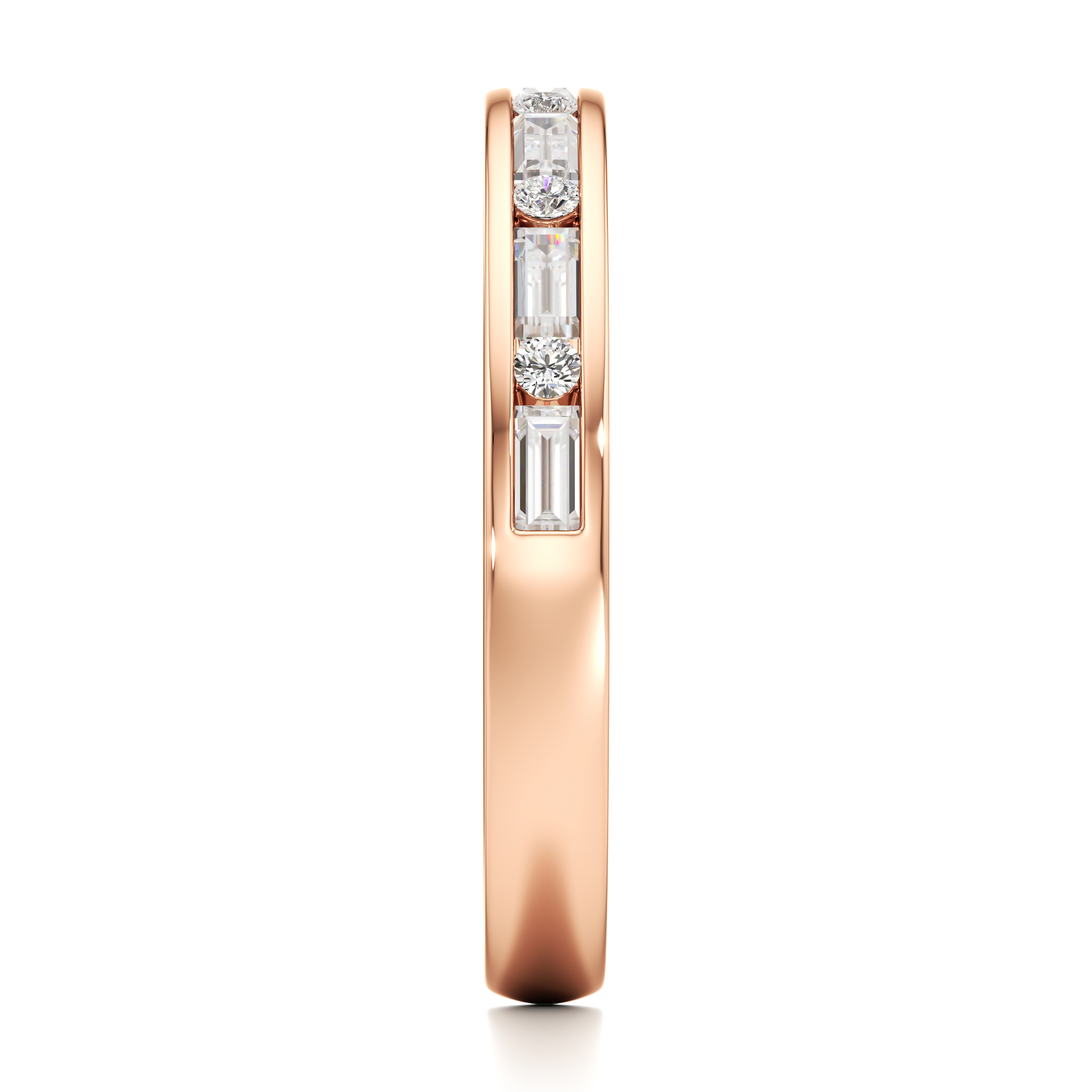 Main Image 3 of J'Lure Baguette & Round-Cut Lab-Grown Diamond Wedding Band 3/8 ct tw 18K Rose Gold