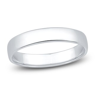 Men's Solid 10K White Gold 4mm Traditional Classic Plain Wedding Band Available Ring Sizes 7 14 Size 8