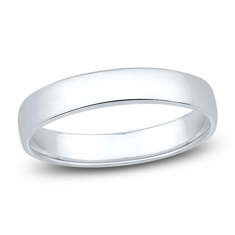 Main Image 1 of Comfort Fit Wedding Band 10K White Gold 4mm Size 7