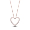Thumbnail Image 1 of Lab-Grown Diamond Graduated Open-Heart Necklace 1/2 ct tw 14K Rose Gold 18"