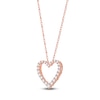 Thumbnail Image 2 of Lab-Grown Diamond Graduated Open-Heart Necklace 1/2 ct tw 14K Rose Gold 18"