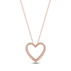 Thumbnail Image 3 of Lab-Grown Diamond Graduated Open-Heart Necklace 1/2 ct tw 14K Rose Gold 18"