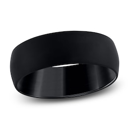 Men's Domed Wedding Band 18K Black Gold 10mm
