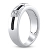 Thumbnail Image 3 of Men's Square-Cut Certified Diamond Three-Stone Wedding Band 3/4 ct tw 18K Black Gold & 18K White Gold